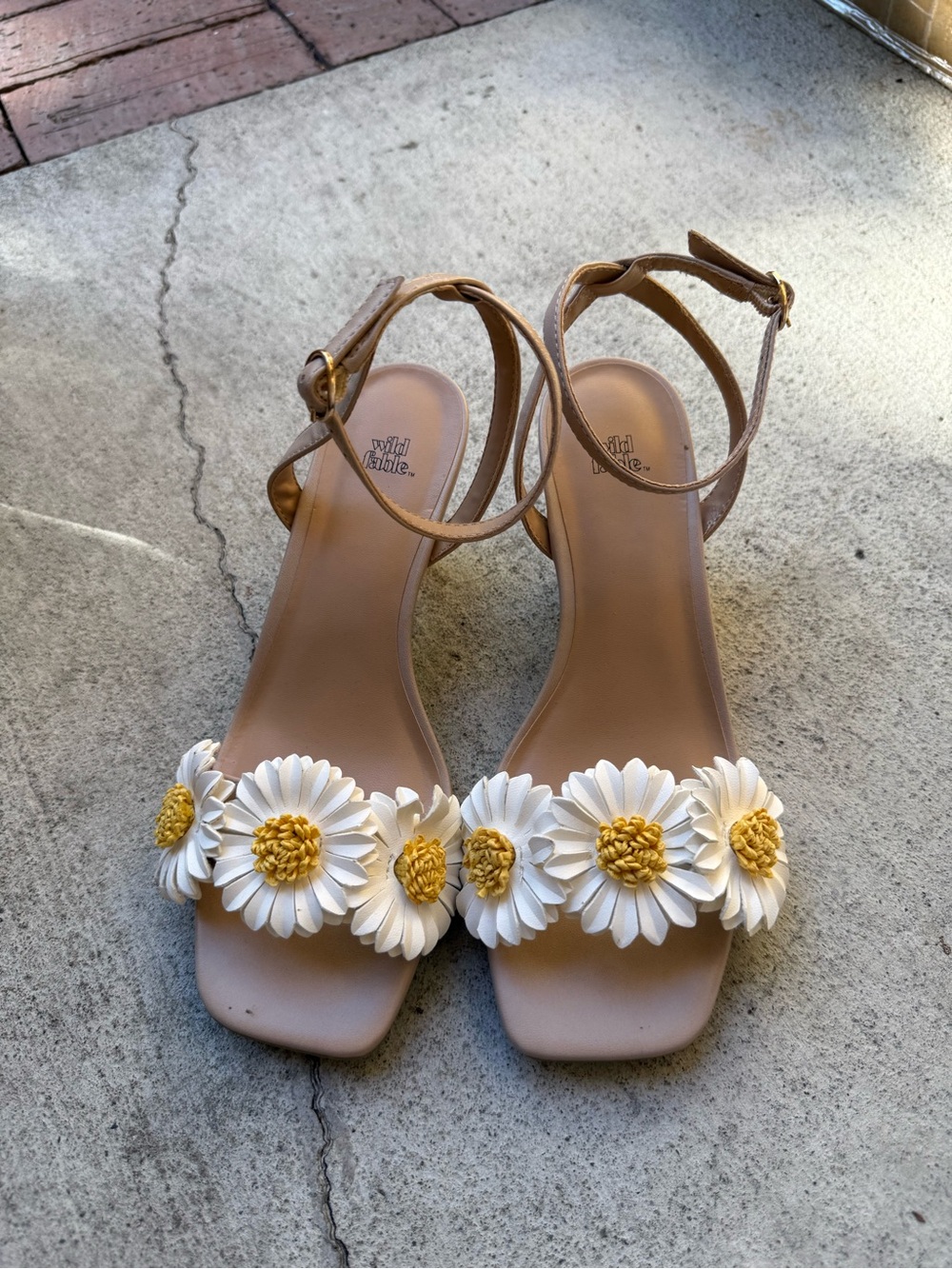 Wild Fable Women's Daisy Embellished Ankle Strap Sandals
